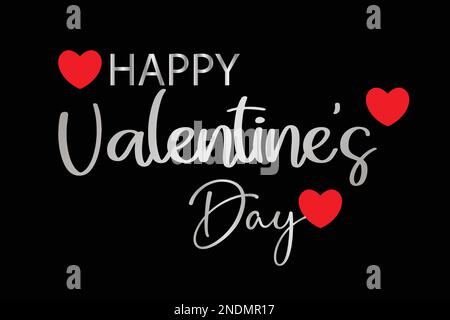 Valentines day background with heart pattern and typography of happy valentines day text . Vector illustration. Wallpaper, flyers, invitation, posters Stock Vector