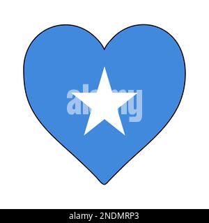 Somalia Heart Shape Flag. Love Somalia. Visit Somalia. Eastern Africa. Africa. African Union. Vector Illustration Graphic Design. Stock Vector