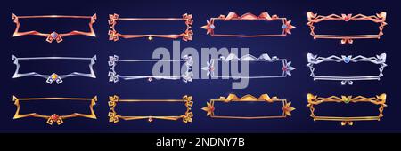 Empty rectangle frames in medieval style for game ui design. Vector ...