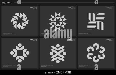 Collection of simple basic shapes abstract logo vector. Technology abstract logo Stock Vector