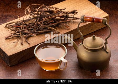 Smilax aspera - Organic sarsaparilla medicinal hot drink Stock Photo