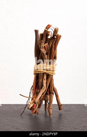 Smilax aspera - Dried organic sarsaparilla sticks Stock Photo