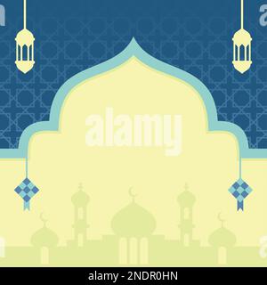 Islamic Eid Mubarak Template Background Banner - Vector Illustration Design. Stock Vector