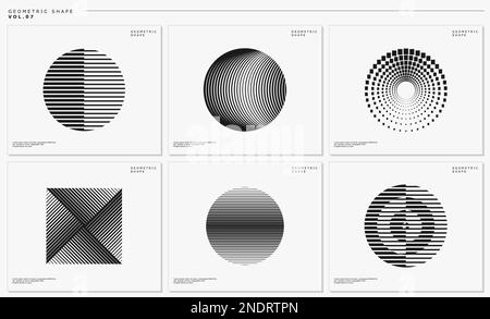 Modern stripe line abstract logo design vector. Blend line digital graphic set. Stock Vector