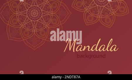 Background with mandalas. Dark red background for printing and gift boxes. Stock Vector