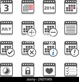 Set of calendar icons, vector eps10 illustration Stock Vector