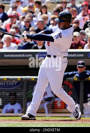 Minnesota Twins' Denard Span against the Cleveland Indians in a baseball  game Tuesday, April 20, 2010 in Minneapolis. (AP Photo/Jim Mone Stock Photo  - Alamy