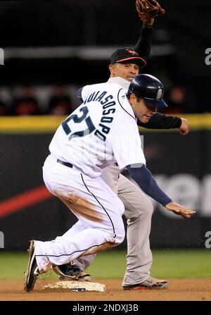 Seattle Mariners second baseman Cesar Izturis (3) during an extended spring  training game against the Los Angeles Dodgers on April 11, 2023 at  Camelback Ranch in Glendale, Arizona. (Tracy Proffitt/Four Seam Images