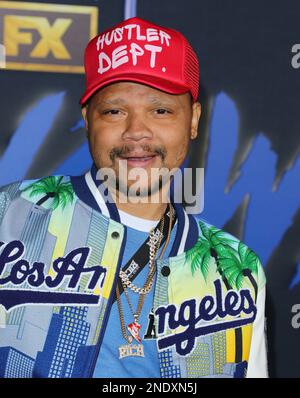 Los Angeles, USA. 15th Feb, 2023. De' Aundre Bonds arrives at The red carpet for the premiere of the sixth and final season of FX SNOWFALL held at The Ted Mann Theater in Los Angeles, CA on Wednesday, February 15, 2023 . (Photo By Juan Pablo Rico/Sipa USA) Credit: Sipa USA/Alamy Live News Stock Photo