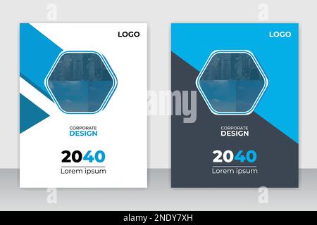 Corporate Book Cover Design Template in A4. Can be adapt to Brochure, medical health, marketing, Annual Report, Magazine, Poster, Business Presentatio Stock Vector