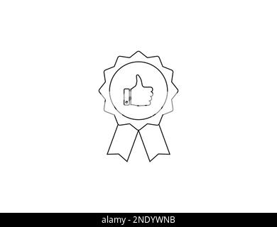 Award appreciation. Thumb up icon. Vector illustration. Stock Vector