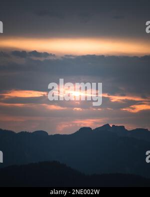 a dramatic sunset scene Stock Photo