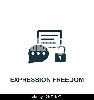 Expression freedom icon. Monochrome simple sign from freedom collection. Expression freedom icon for logo, templates, web design and infographics. Stock Vector