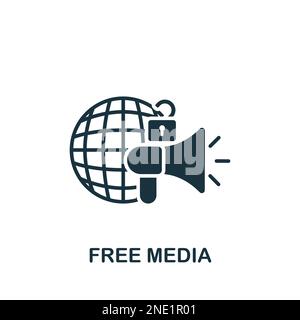 Free media icon. Monochrome simple sign from freedom collection. Free media icon for logo, templates, web design and infographics. Stock Vector