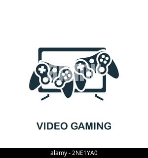 Video gaming icon. Monochrome simple sign from hobby collection. Video gaming icon for logo, templates, web design and infographics. Stock Vector