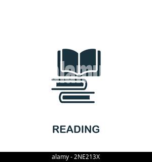 Reading icon. Monochrome simple sign from hobby collection. Reading icon for logo, templates, web design and infographics. Stock Vector