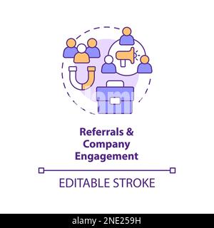 Referrals and company engagement concept icon Stock Vector
