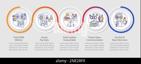 Making DEI efforts effective practices loop infographic template Stock Vector