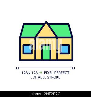 Cottage pixel perfect RGB color icon Stock Vector