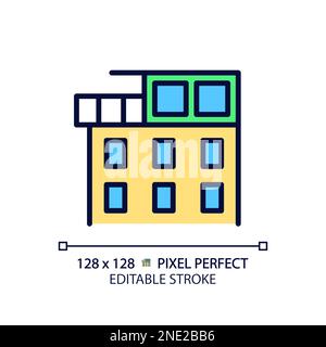 Penthouse pixel perfect RGB color icon Stock Vector