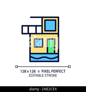 Villa pixel perfect RGB color icon Stock Vector