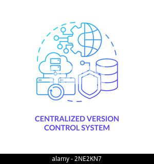 Centralized version control system blue gradient concept icon Stock Vector