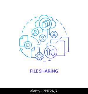 File sharing blue gradient concept icon Stock Vector