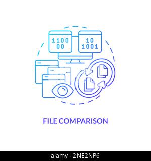 File comparison blue gradient concept icon Stock Vector