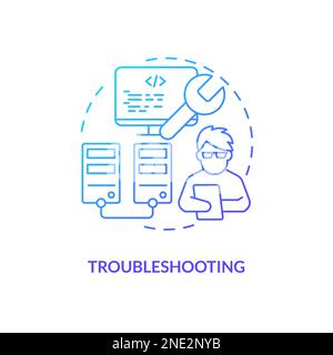 Troubleshooting blue gradient concept icon Stock Vector