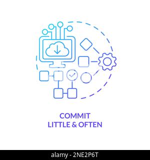 Commit little and often blue gradient concept icon Stock Vector