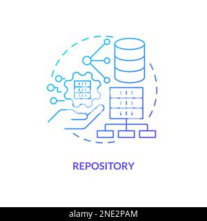 Repository blue gradient concept icon Stock Vector