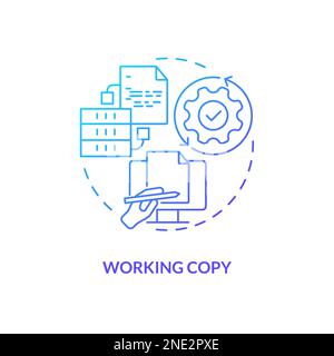 Working copy blue gradient concept icon Stock Vector
