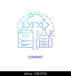 Commit blue gradient concept icon Stock Vector