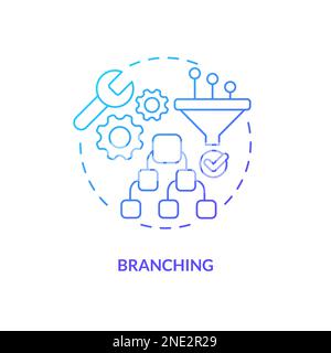 Branching blue gradient concept icon Stock Vector