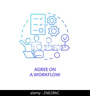Agree on workflow blue gradient concept icon Stock Vector