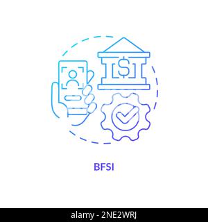 BFSI blue gradient concept icon Stock Vector