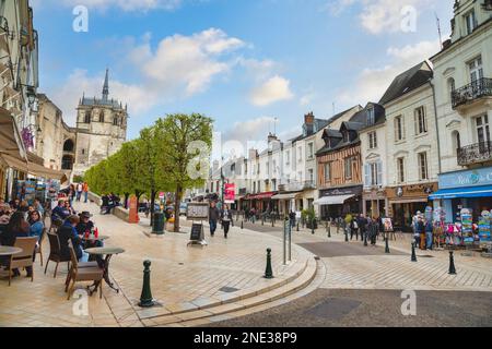 Place Michel Debre in Amboise, France Stock Photo