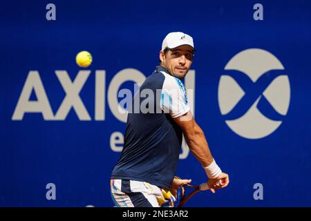 Buenos Aires, Argentina. 15th Feb, 2023. Dusan Lajovic of Serbia in action during round sixteen singles of the ATP 250 Argentina Open 2023 match against Camilo Ugo Carabelli of Argentina at Buenos Aires Lawn Tennis Club. Final score; Camilo Ugo Carabelli 0:2 Dusan Lajovic Credit: SOPA Images Limited/Alamy Live News Stock Photo