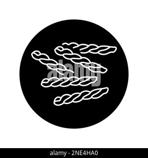 Gemelli pasta color line icon. Italian food. Flour products Stock Vector