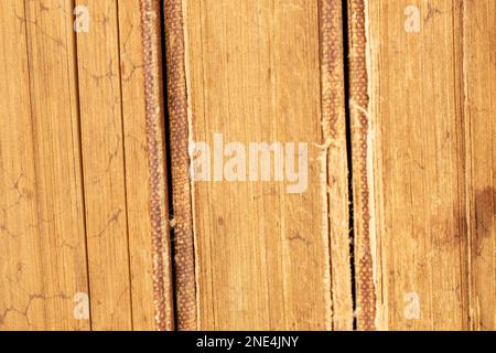 Three paper old books, close up. Stock Photo