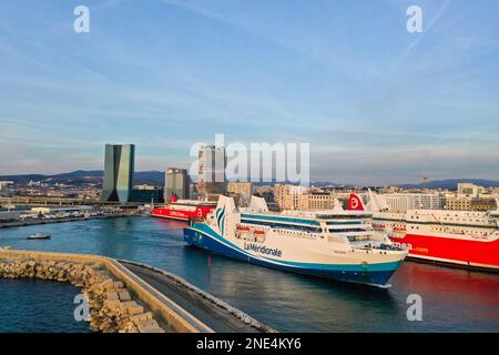 Gilles Bader / Le Pictorium -  Possible takeover of La Meridionale by CMA CGM -  15/2/2023  -  France / BDR / Marseille  -  Possible takeover of La Meridionale by CMA CGM, the shipping company is in the sights of charterer CMA CGM Stock Photo