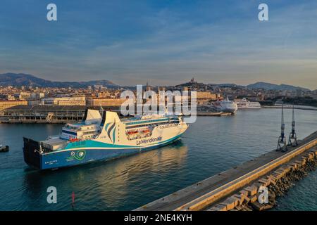 Gilles Bader / Le Pictorium -  Possible takeover of La Meridionale by CMA CGM -  15/2/2023  -  France / BDR / Marseille  -  Possible takeover of La Meridionale by CMA CGM, the shipping company is in the sights of charterer CMA CGM Stock Photo