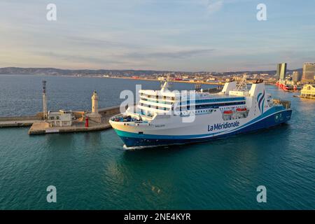 Gilles Bader / Le Pictorium -  Possible takeover of La Meridionale by CMA CGM -  15/2/2023  -  France / BDR / Marseille  -  Possible takeover of La Meridionale by CMA CGM, the shipping company is in the sights of charterer CMA CGM Stock Photo