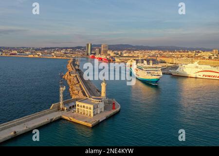 Gilles Bader / Le Pictorium -  Possible takeover of La Meridionale by CMA CGM -  15/2/2023  -  France / BDR / Marseille  -  Possible takeover of La Meridionale by CMA CGM, the shipping company is in the sights of charterer CMA CGM Stock Photo