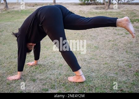 Beautiful sporty fit yogi girl practices yoga asana Stock Photo by  Dmitry_Rukhlenko