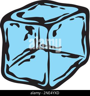 Ice cube color. Vector illustration. Stock Vector