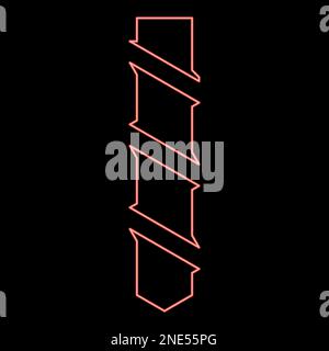 Neon drill bit auger red color vector illustration image flat style light Stock Vector
