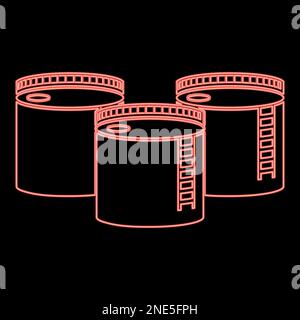 Neon tanks with oil storage red color vector illustration image flat style light Stock Vector