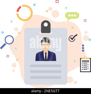 Staff Identification Paper Card with Clip Vector color Icon design, Visitor Tag Stock illustration, Employee PVC Card with clip Concept, Hrm Symbol, Stock Vector