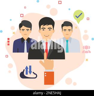 Recommendation for Hire Vector color Icon Design, Hiring Process Design, hr sign, Business Character stock illustration, Finding right Talent Concept, Stock Vector